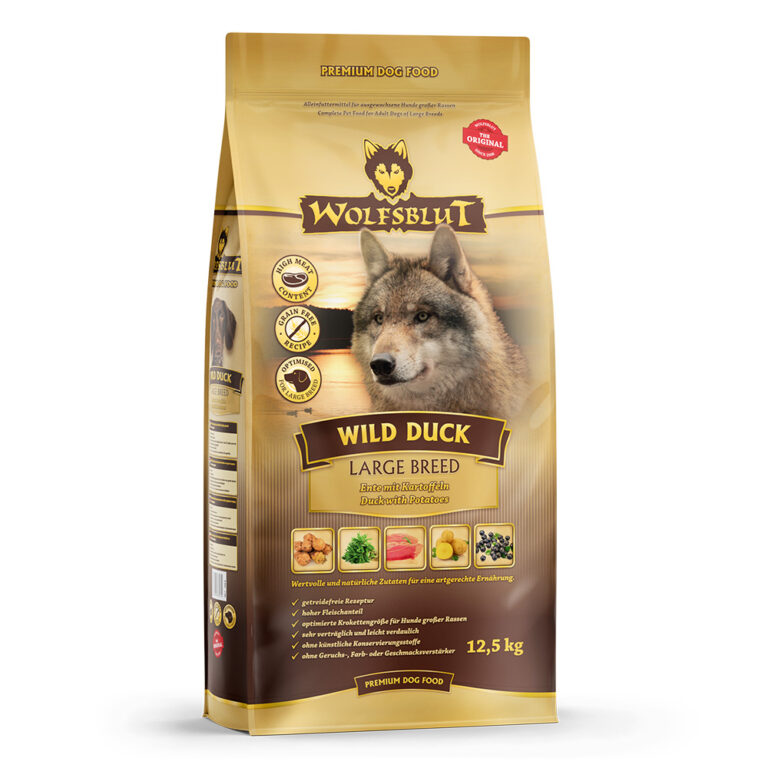 *viel gebraucht* Tierheim Meissen | Trockenfutter Adult Large Breed Wolfsblut Wild Duck-Ente und Kartoffel