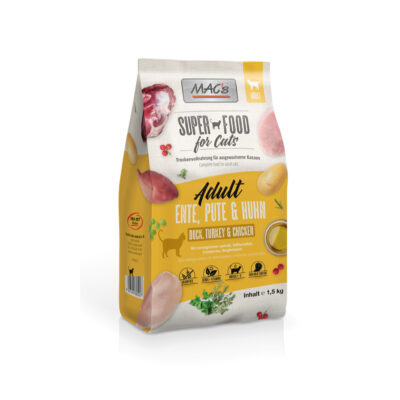 *viel gebraucht* Berliner Katzenschutz | MAC´s Cat Trockenfutter, Ente, Pute & Huhn, 1,5kg