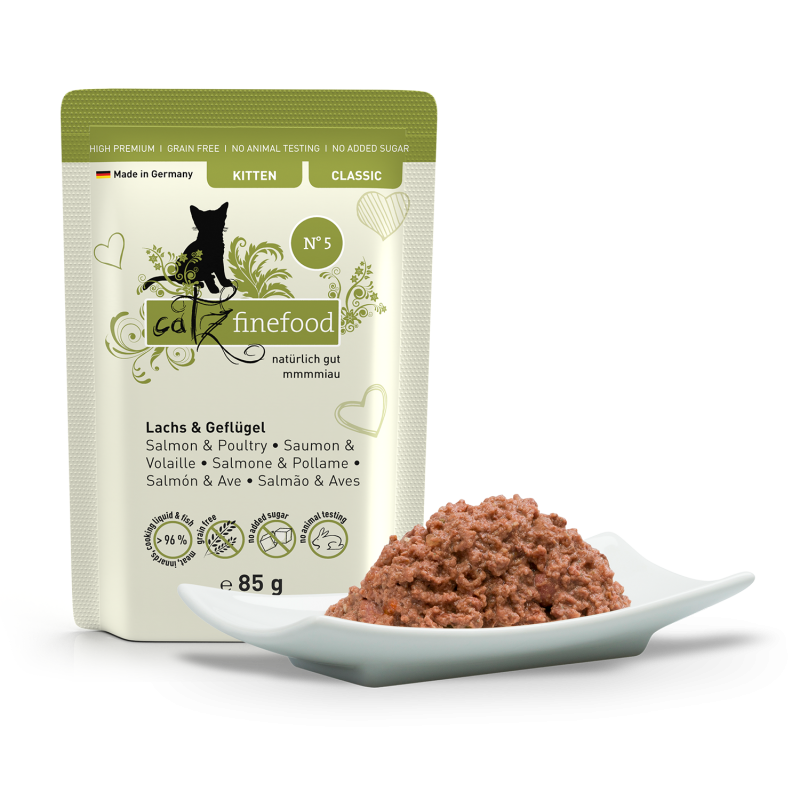 Pouchie | catz finefood | CLASSIC KITTEN N° 05 Lachs & Geflügel