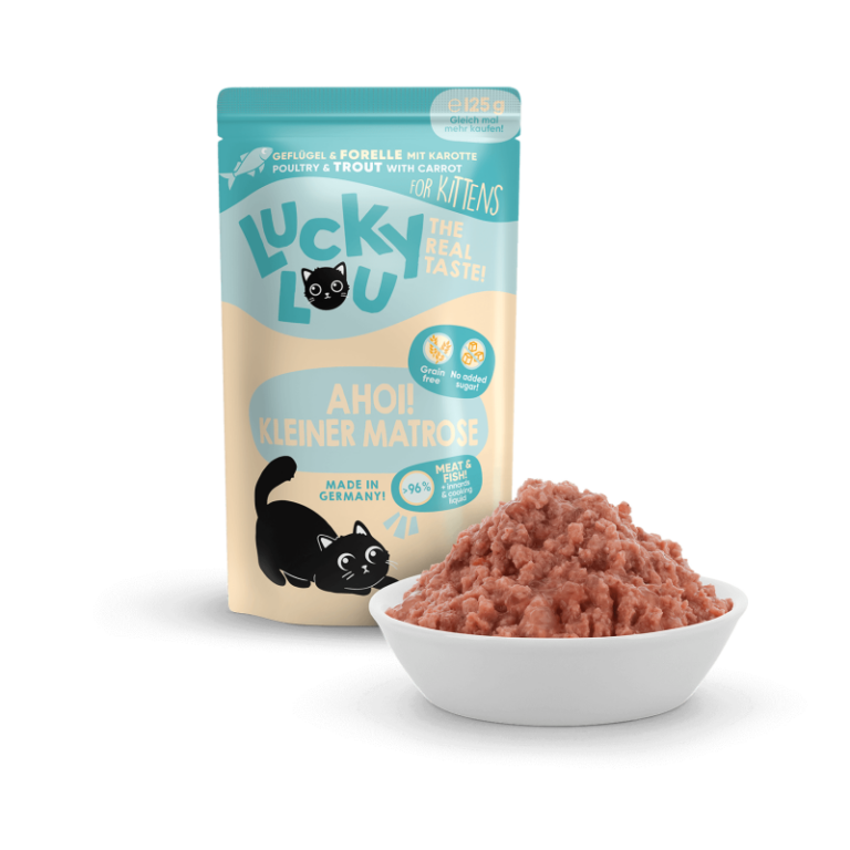 Pouchie | Lucky Lou | Lifestage Kitten Geflügel & Forelle