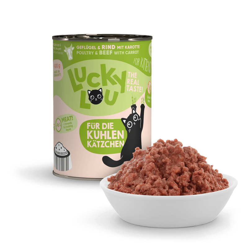 Pouchie | Lucky Lou | Lifestage Kitten Geflügel & Rind – Bild 3