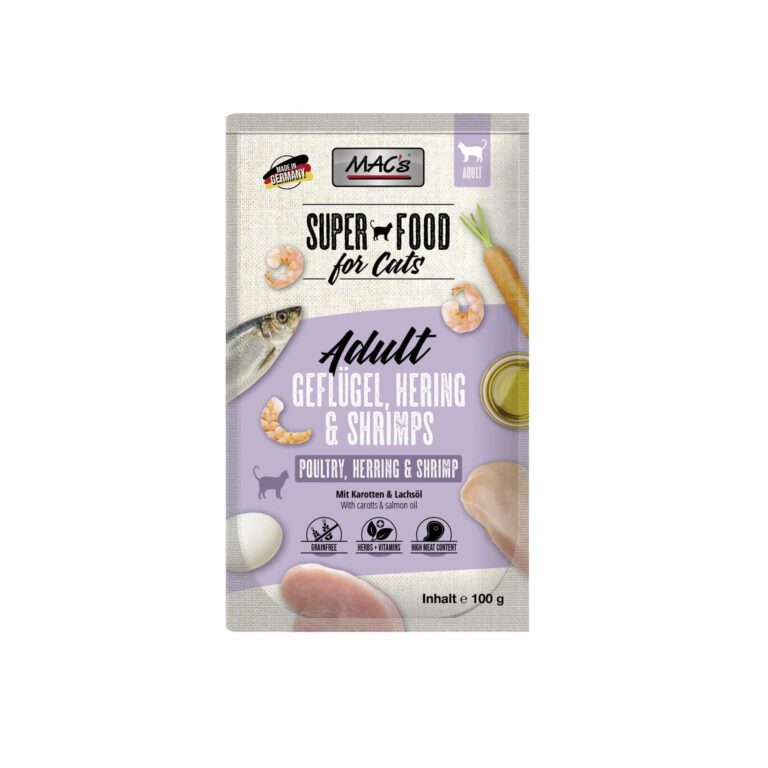 Pouchie | MACs Cat | Geflügel, Hering & Shrimps, 100g
