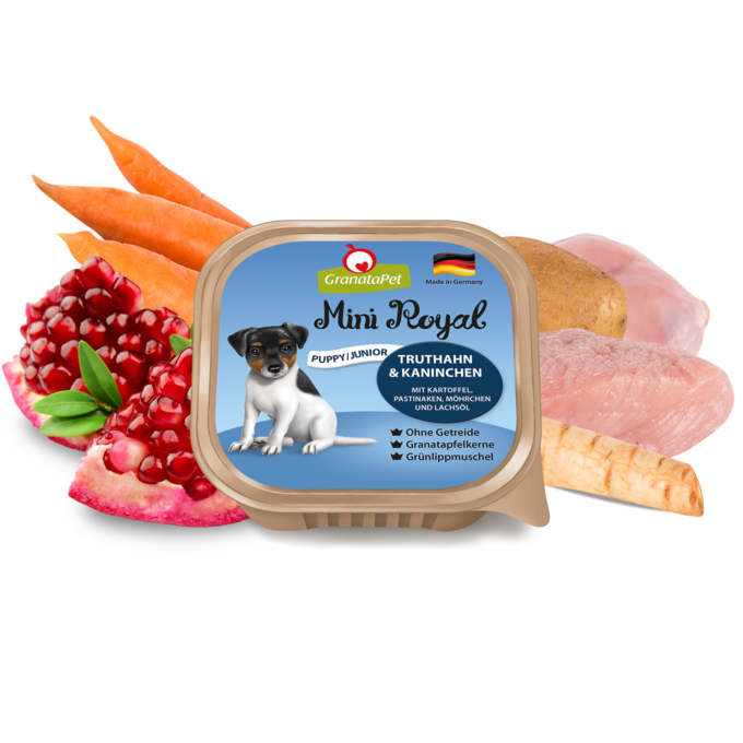 Schalen | Welpe | Granata Pet | Mini Royal Truthahn & Kaninchen Junior 150g