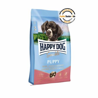 Trockenfutter | Puppy | Happy Dog | Sensible - Huhn, Lachs & Kartoffel